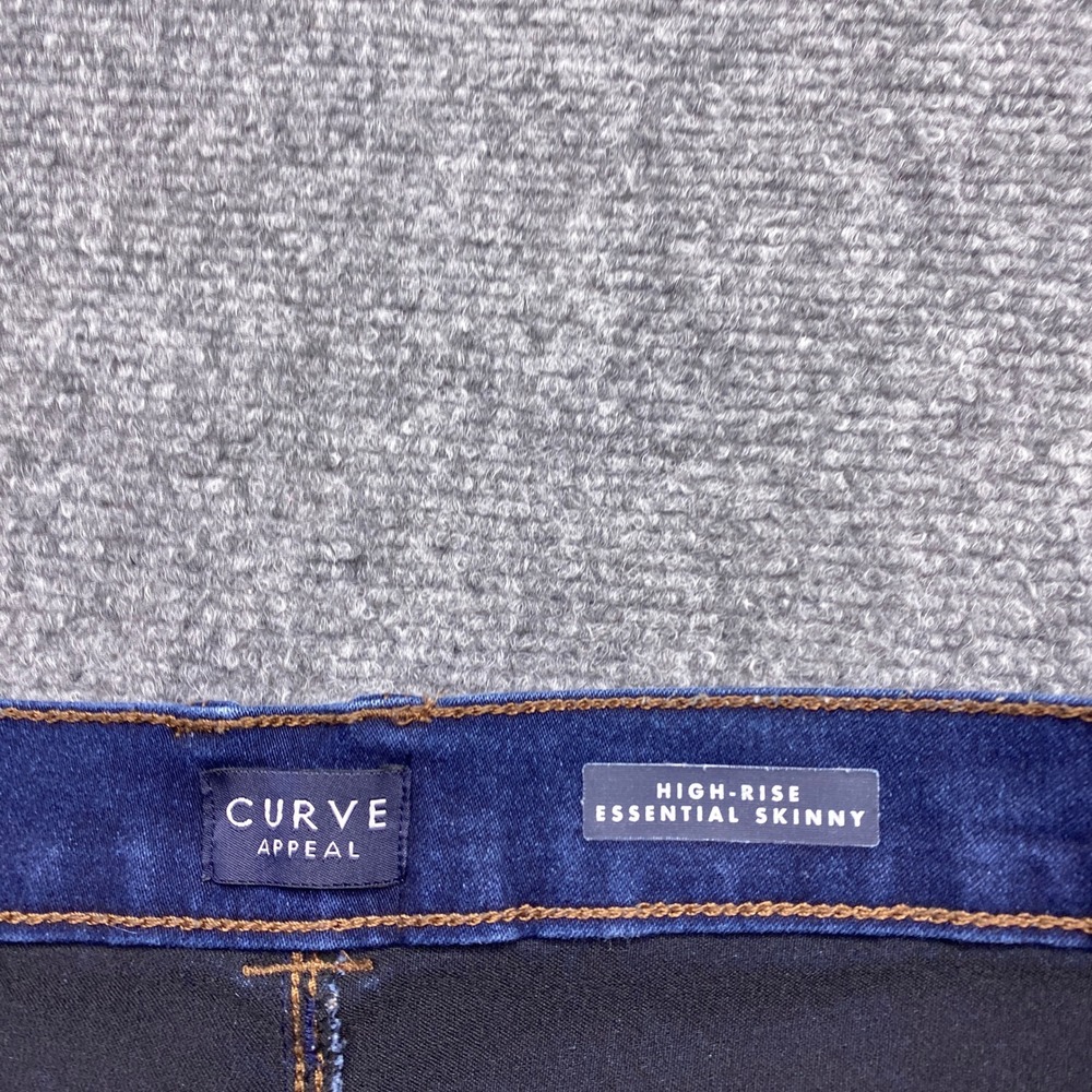 Curve Appeal High Rise Essential Skinny Jeans Dark Wash Blue Size 12/31 Preppy - Picture 8 of 11